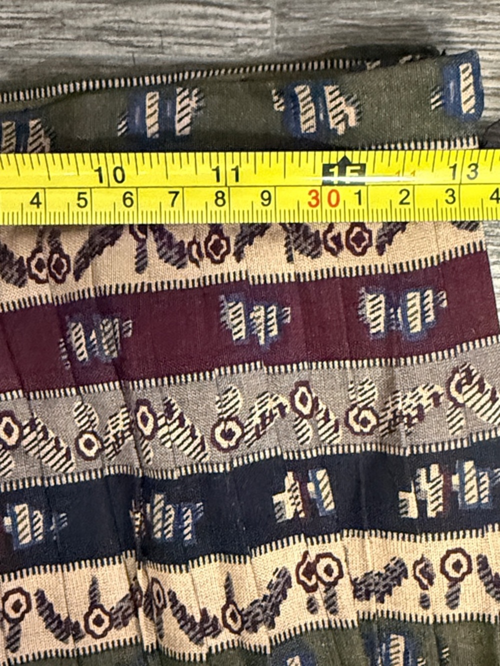 Boho Tiered Midi Skirt in Burgundy, Navy & Olive - Picture 7 of 9